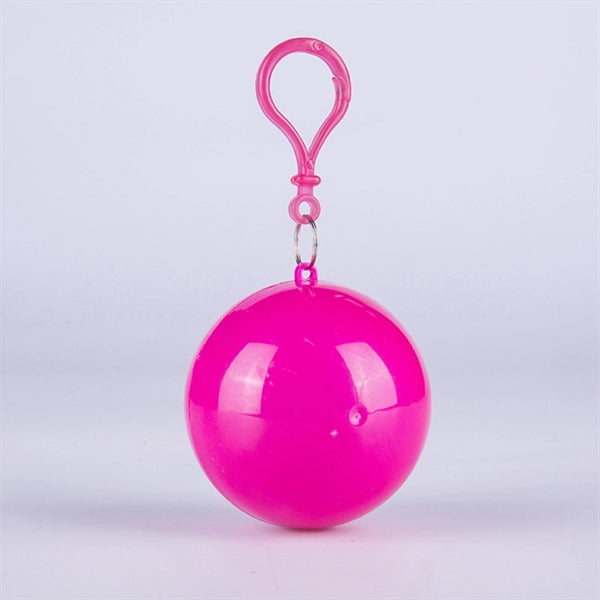 Adult Plastic Portable Disposable Raincoat Ball Keychain