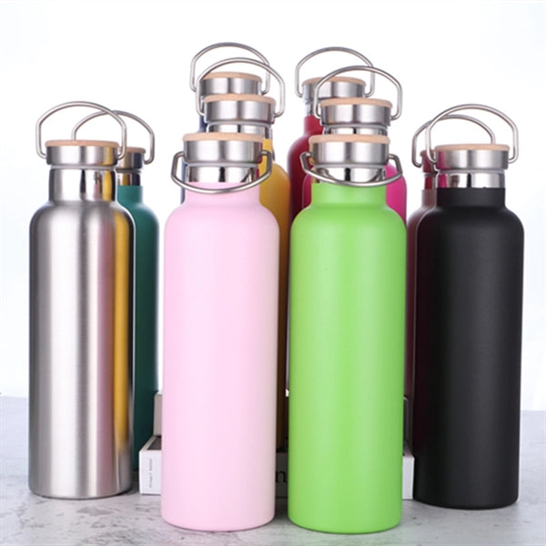 20oz Stainless Steel Insulated Flask Bottle with Bamboo Lid