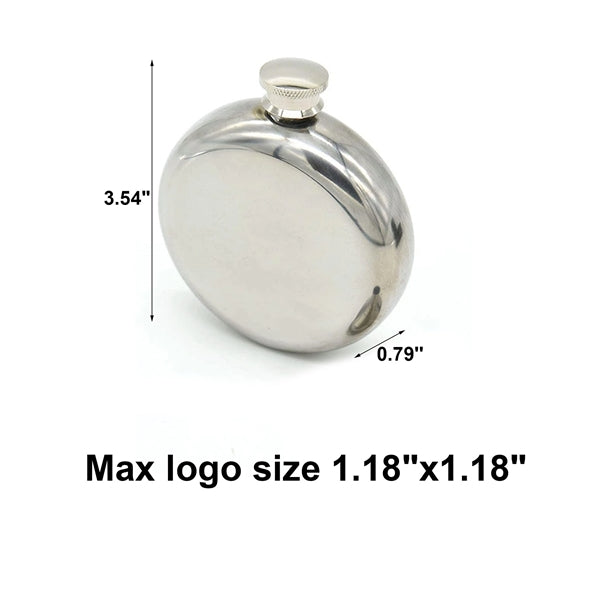 5oz Mirror Round Whiskey Flask
