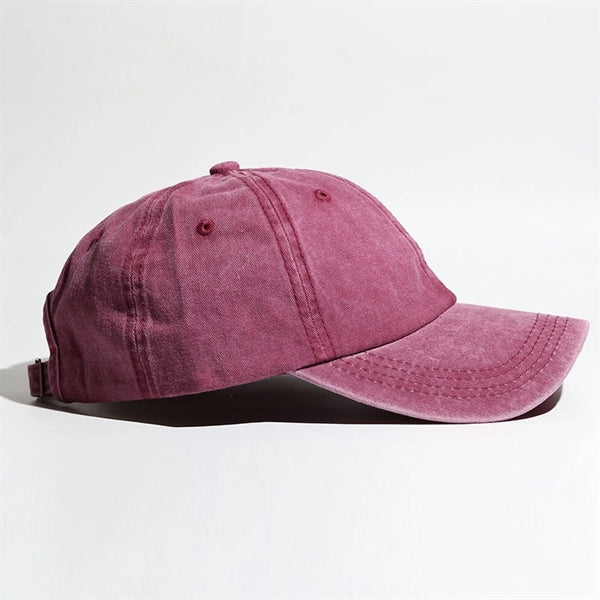 Women Washed Cotton High Ponytail Baseball Cap