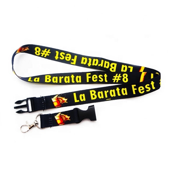 1/2" Sublimated Lanyard w/ Buckle Release Badge Holder