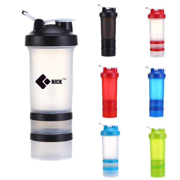 16 Oz Shake Bottle With Storage Organizer