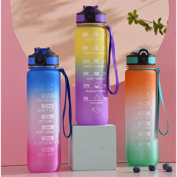 32Oz Motivational Bottle With Time Mark