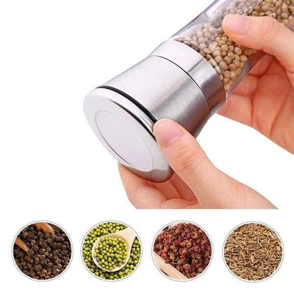 Tall Glass Pepper Mill Salt Grinder