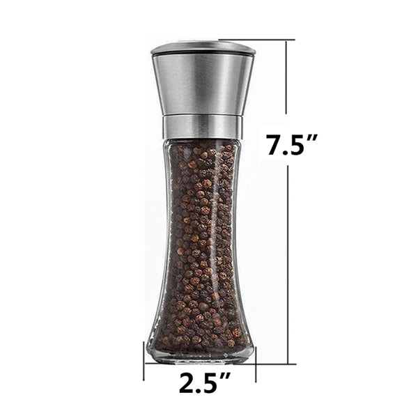 Tall Glass Pepper Mill Salt Grinder