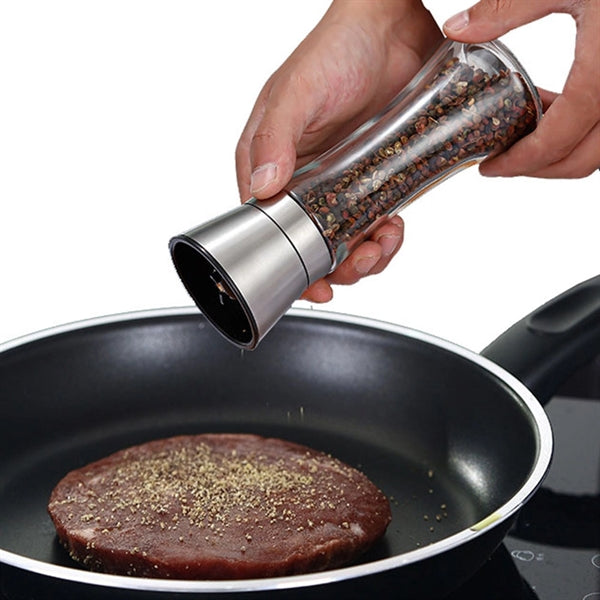 Tall Glass Pepper Mill Salt Grinder