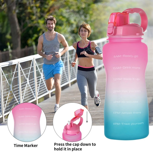 64oz Motivational Water Bottle with Time Marker