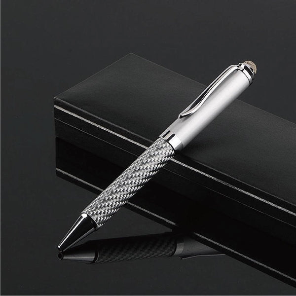 Carbon Fiber Barrel Metal Twist Action Ballpoint Pen /Stylus