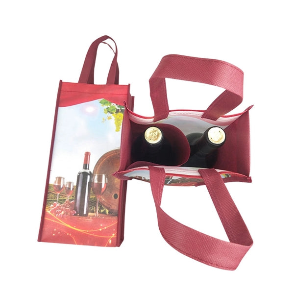 Non-Woven Double Bottle Wine Tote Bag