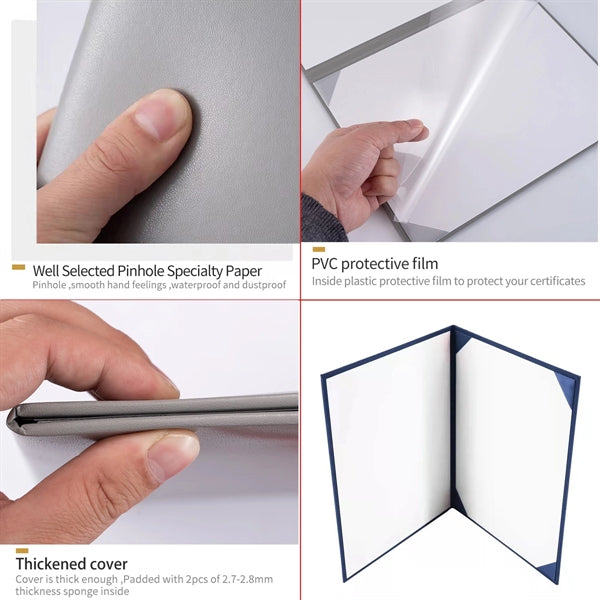8.5 x 11 inch Customize PU Leather Certificate Holder