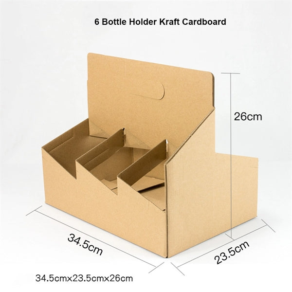 6 Bottle Holder Kraft Cardboard