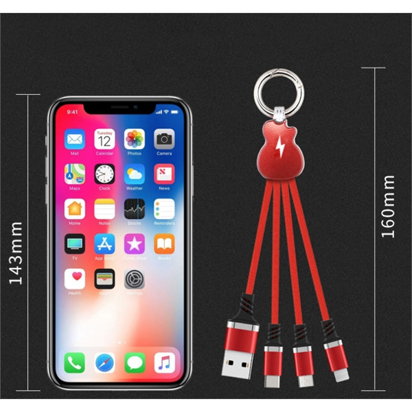 Three-in-one Illuminated Keychain Charging Cable