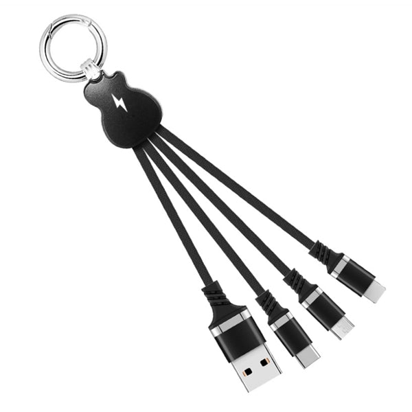 Three-in-one Illuminated Keychain Charging Cable