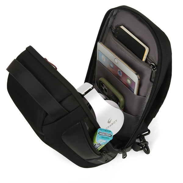 Men's chest shoulder bag with USB charging and code lock