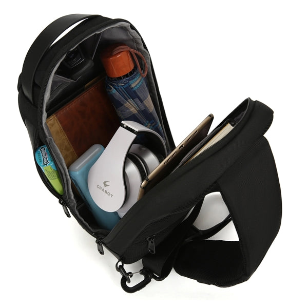 Men's chest shoulder bag with USB charging and code lock