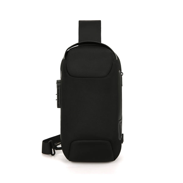 Men's chest shoulder bag with USB charging and code lock