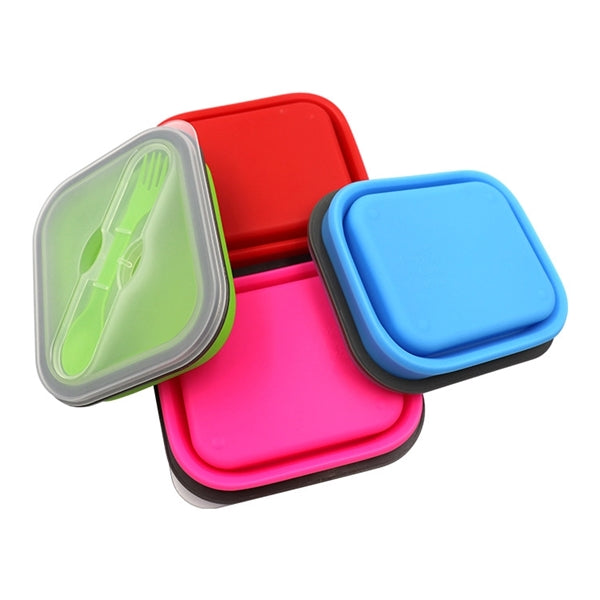 Silicone Lunch Box With Spoon & Fork