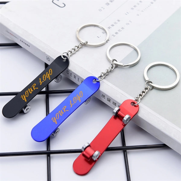 Skateboard Shaped Metal Key Chain Bottle Opener