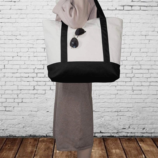 Premium Large Canvas Tote Bag with Contrast Color Base