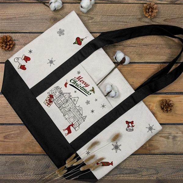 Premium Large Canvas Tote Bag with Contrast Color Base