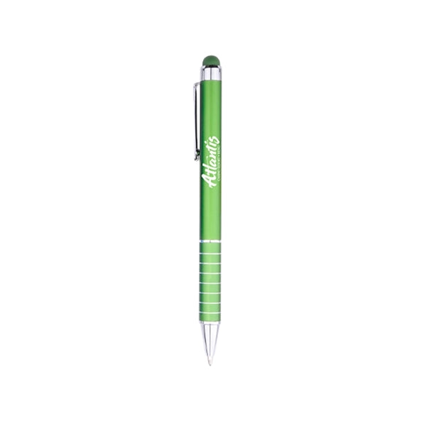 Striped Ballpoint Pen With Stylus