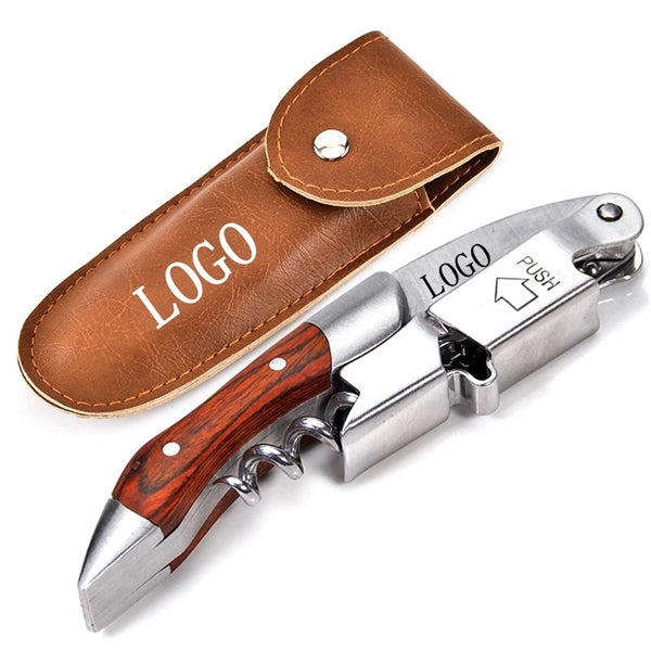 Multifunctional Wine Opener With Leather Cover