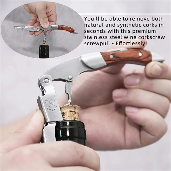 Multifunctional Wine Opener With Leather Cover