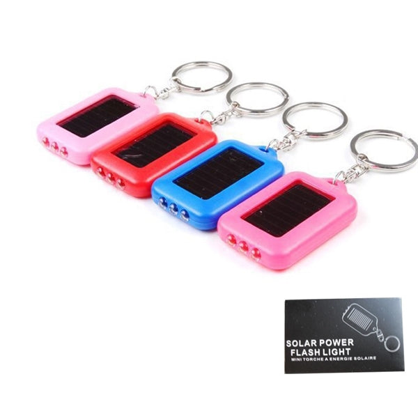 Solar Powered Led Flashlight Keychain