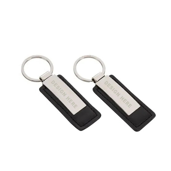 Leather and Metal Key Chain Gift Set