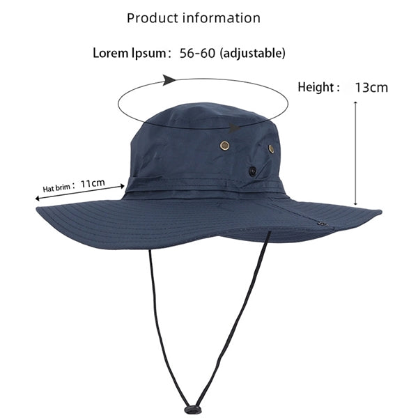 Outdoor Waterproof Sun Protection Boonie Hat with Chin Cord