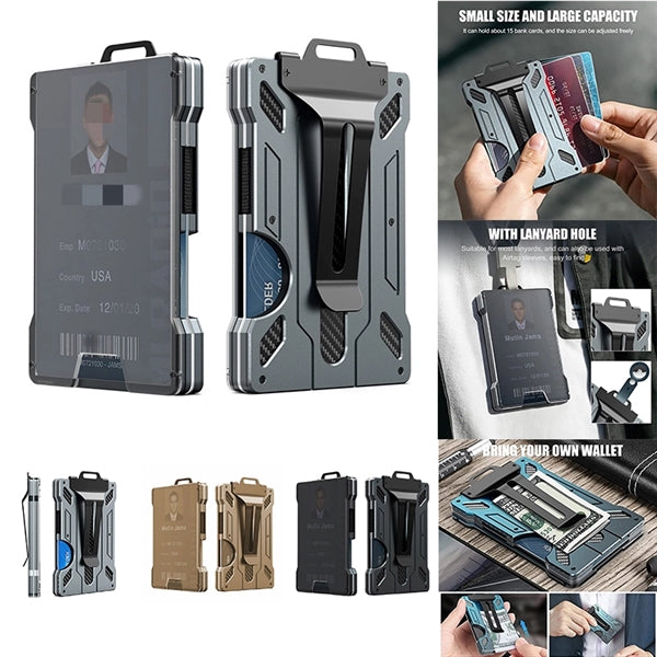 Durable Polycarbonate ID/Credit Holder Wallet w/ Metal Clip