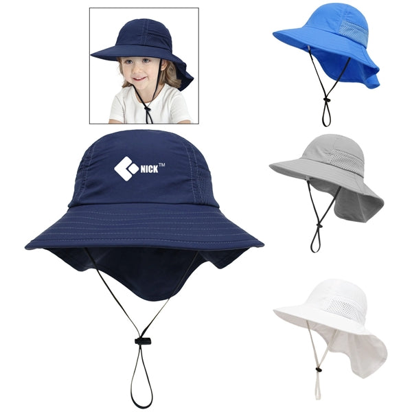 Beach Hat with Neck Flap For Children