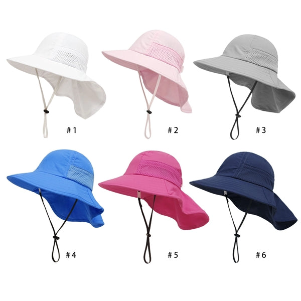 Beach Hat with Neck Flap For Children