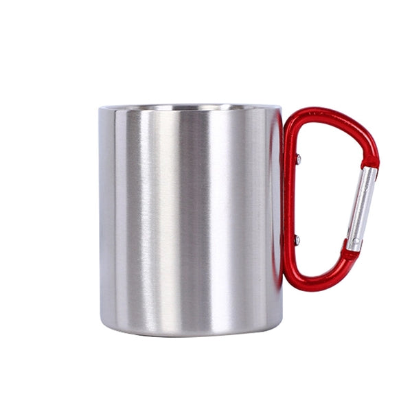 Stainless Steel Coffee Mugs with Carabiner Handles