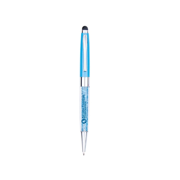 Metal Glitter Pen with Stylus