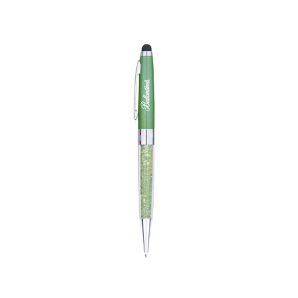 Metal Glitter Pen with Stylus