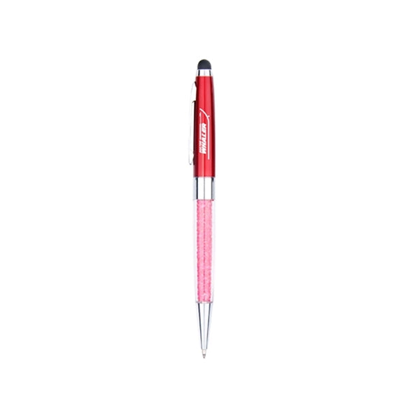 Metal Glitter Pen with Stylus