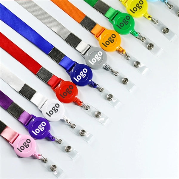 Combination lanyard with retractable reel ID Holder