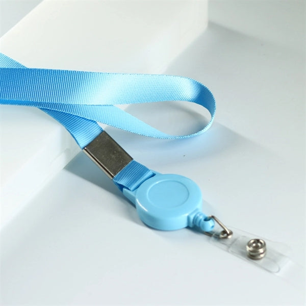 Combination lanyard with retractable reel ID Holder