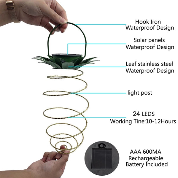 Pineapple Shaped Iron Solar Lantern