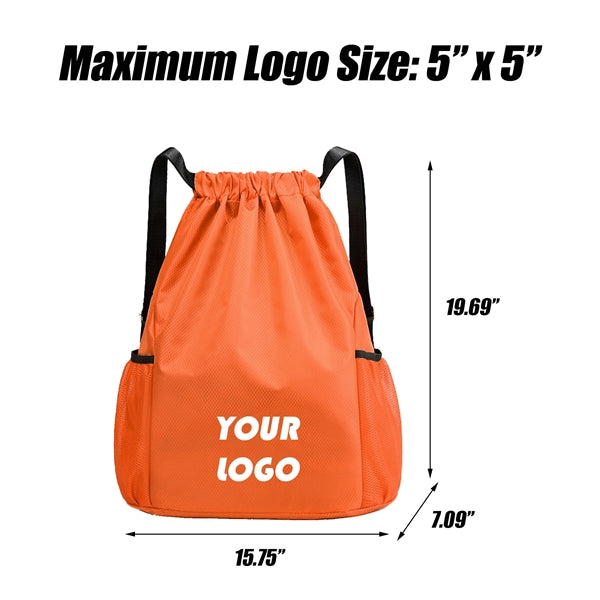 Drawstring Backpack with Mesh Pockets