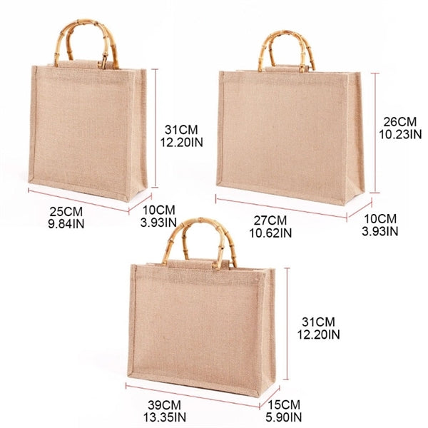 Jute Bag With Bamboo Handle