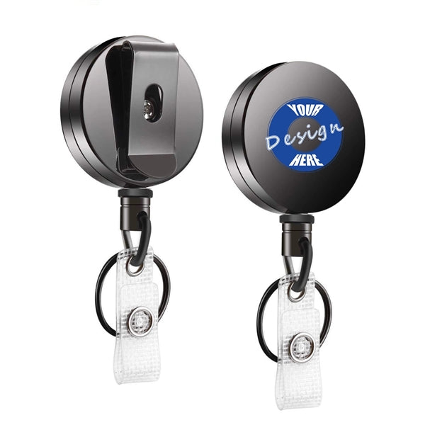 Metal Retractable ID Badge Holder Reel Name Card Keychain