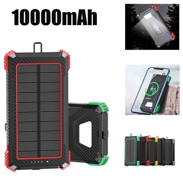 Outdoor 10000mAh Solar Power Bank Built in LED Flashlight