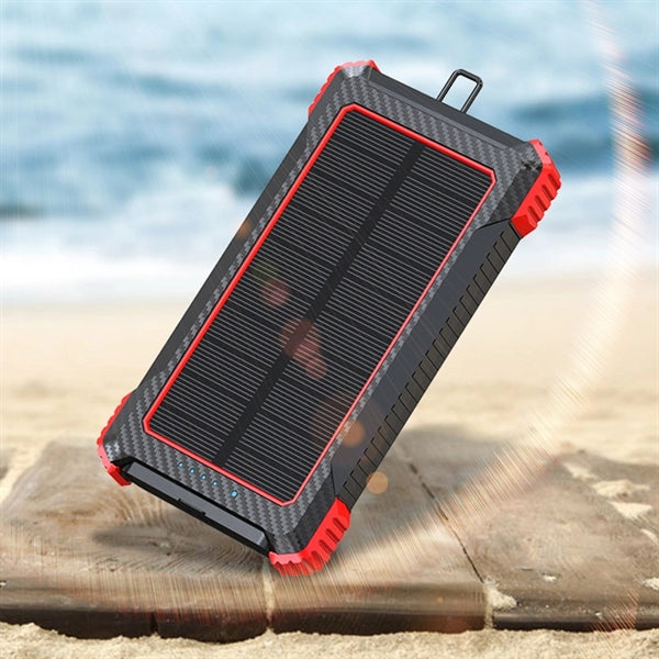 Outdoor 10000mAh Solar Power Bank Built in LED Flashlight