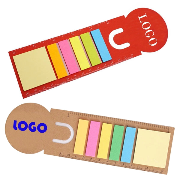 Compact Ruler Printed Eco 5-color Sticky Notes