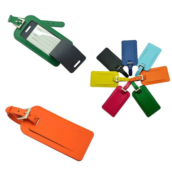 Leather Baggage / Luggage Tags With card