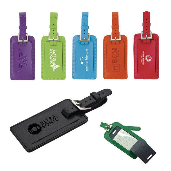 Leather Baggage / Luggage Tags With card