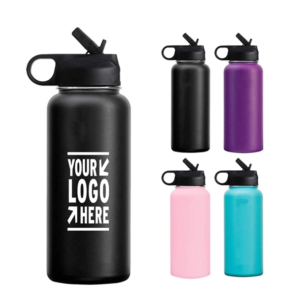 18oz Vacuum Insulated Water Bottle Wide Mouth Lid