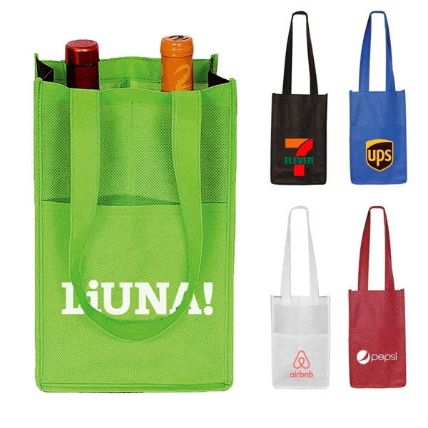 Non-woven 2 Bottle Wine Tote